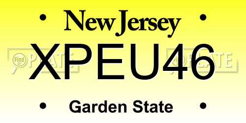 XPEU46 New Jersey License Plate