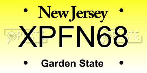 XPFN68 New Jersey License Plate