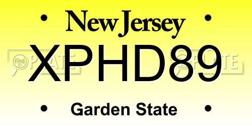 XPHD89 New Jersey License Plate