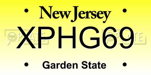 XPHG69 New Jersey License Plate