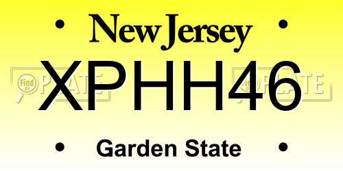XPHH46 New Jersey License Plate