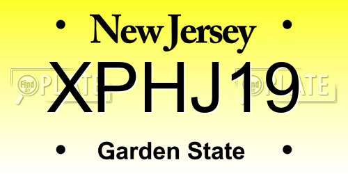 XPHJ19 New Jersey License Plate