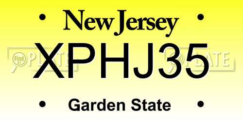 XPHJ35 New Jersey License Plate