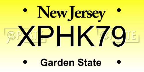 XPHK79 New Jersey License Plate