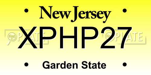 XPHP27 New Jersey License Plate
