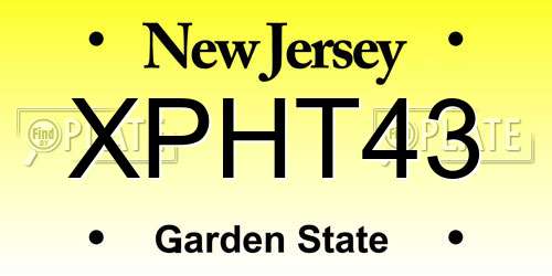 XPHT43 New Jersey License Plate