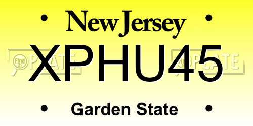 XPHU45 New Jersey License Plate