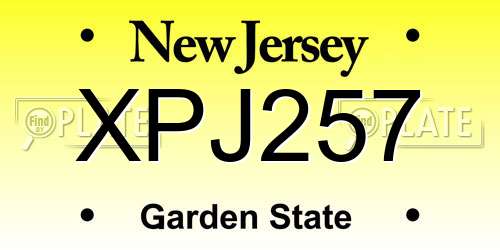 XPJ257 New Jersey License Plate