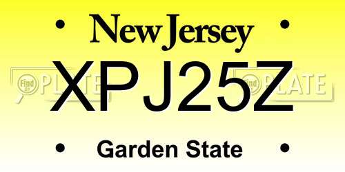 XPJ25Z New Jersey License Plate