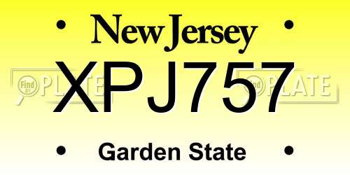 XPJ757 New Jersey License Plate
