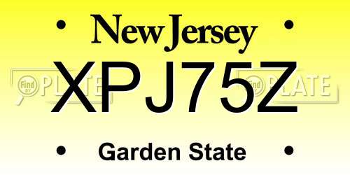 XPJ75Z New Jersey License Plate