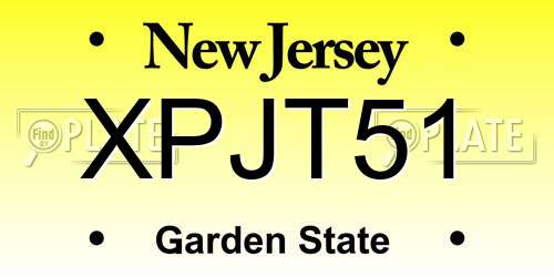 XPJT51 New Jersey License Plate