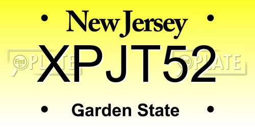 XPJT52 New Jersey License Plate