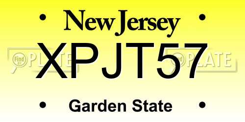 XPJT57 New Jersey License Plate