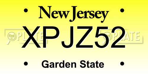 XPJZ52 New Jersey License Plate