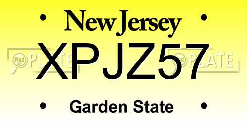 XPJZ57 New Jersey License Plate