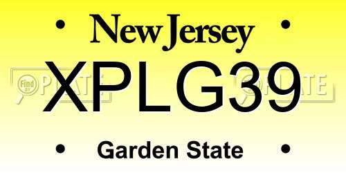 XPLG39 New Jersey License Plate