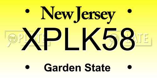 XPLK58 New Jersey License Plate