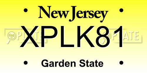 XPLK81 New Jersey License Plate