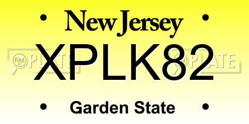 XPLK82 New Jersey License Plate