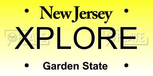 XPLORE New Jersey License Plate