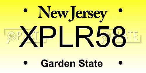 XPLR58 New Jersey License Plate