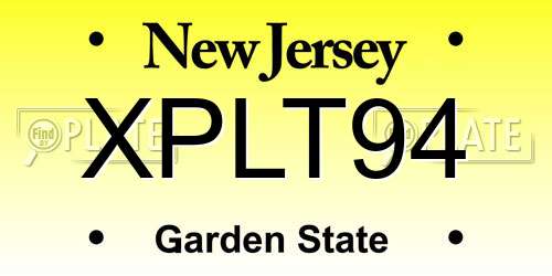 XPLT94 New Jersey License Plate
