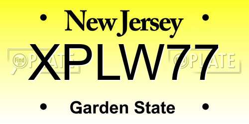 XPLW77 New Jersey License Plate
