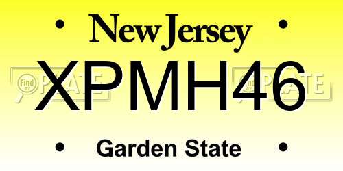 XPMH46 New Jersey License Plate