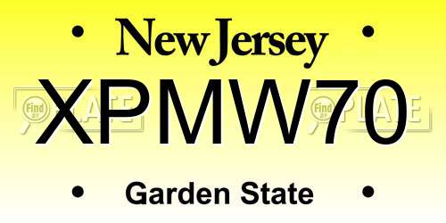 XPMW70 New Jersey License Plate