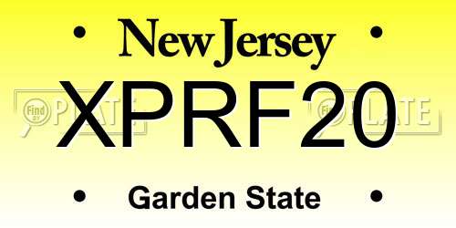 XPRF20 New Jersey License Plate