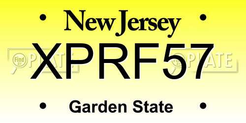 XPRF57 New Jersey License Plate