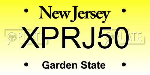 XPRJ50 New Jersey License Plate