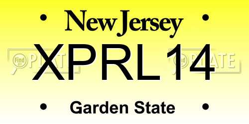 XPRL14 New Jersey License Plate