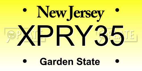 XPRY35 New Jersey License Plate