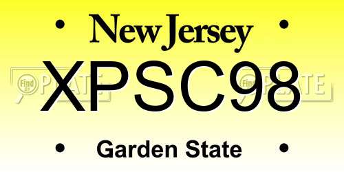 XPSC98 New Jersey License Plate