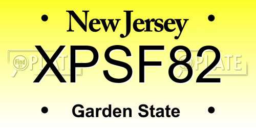 XPSF82 New Jersey License Plate