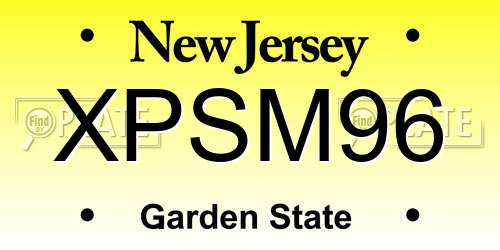 XPSM96 New Jersey License Plate