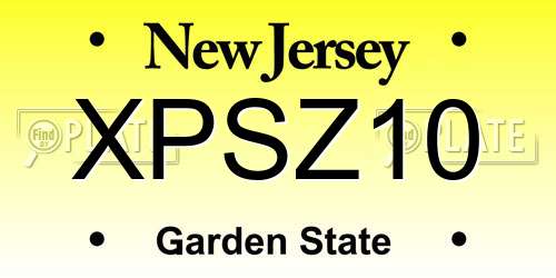 XPSZ10 New Jersey License Plate
