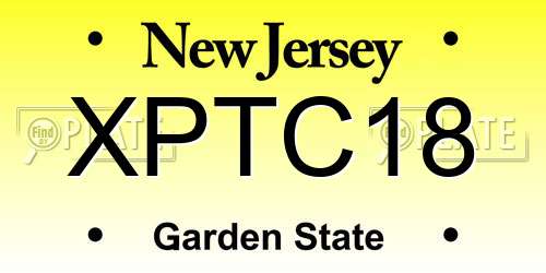 XPTC18 New Jersey License Plate