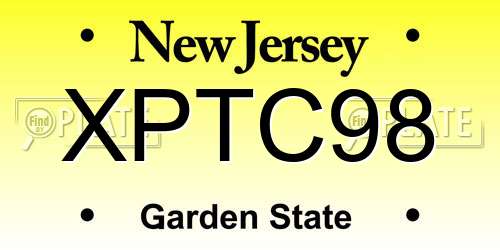 XPTC98 New Jersey License Plate