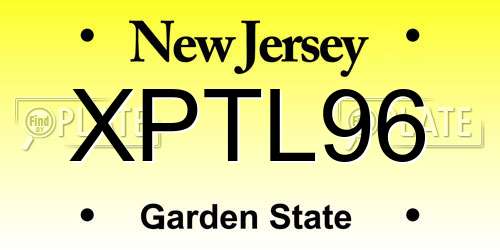 XPTL96 New Jersey License Plate