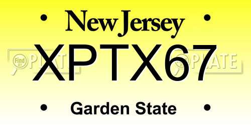 XPTX67 New Jersey License Plate