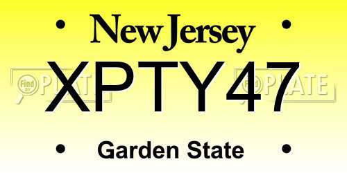 XPTY47 New Jersey License Plate