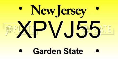 XPVJ55 New Jersey License Plate