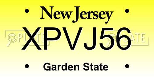 XPVJ56 New Jersey License Plate