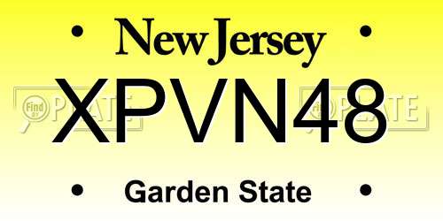 XPVN48 New Jersey License Plate