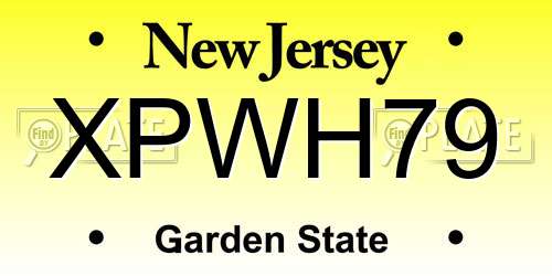 XPWH79 New Jersey License Plate