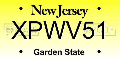 XPWV51 New Jersey License Plate