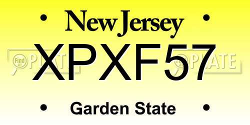 XPXF57 New Jersey License Plate